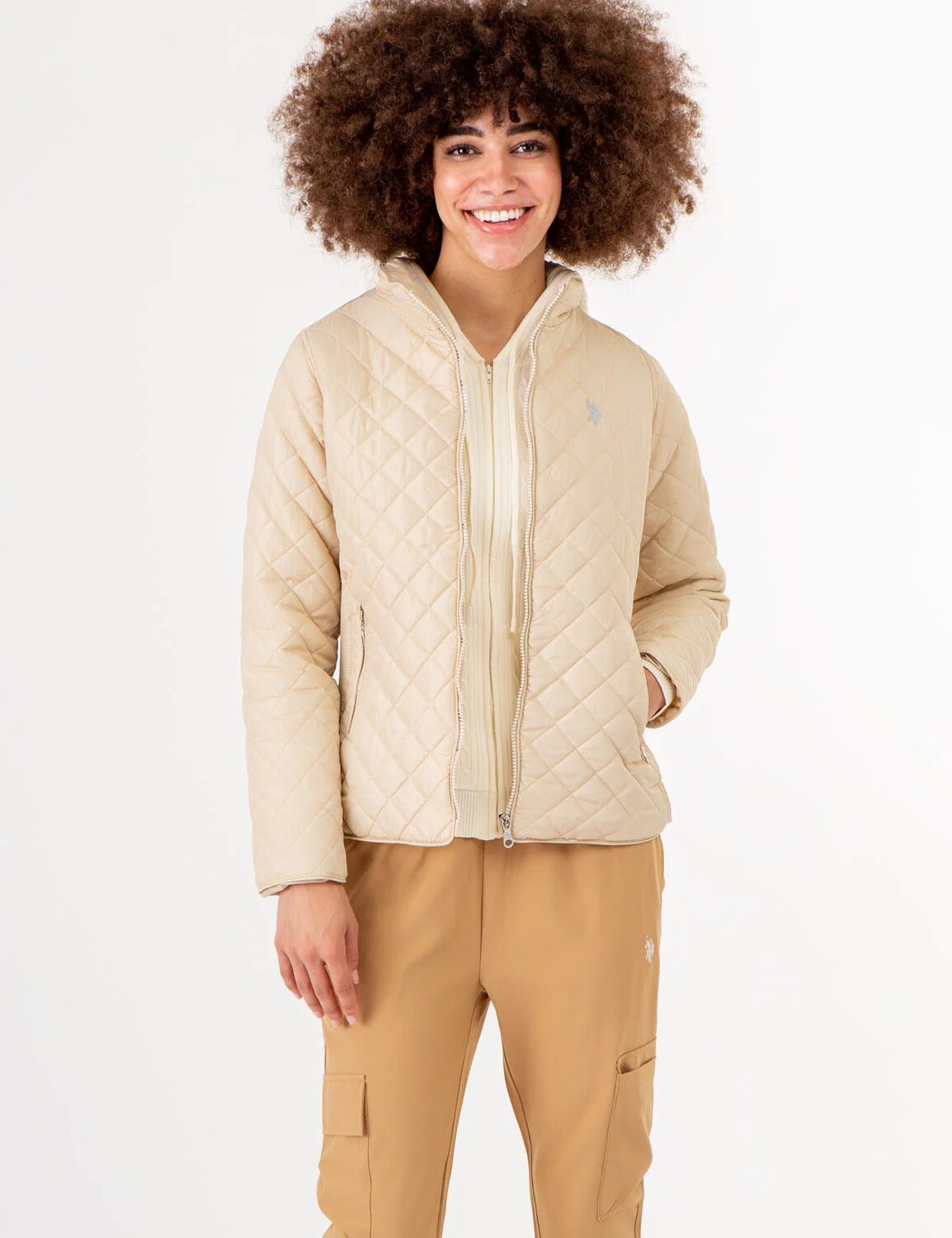 

Куртка U.S. Polo Assn.Quilted Side Knit, бежевый