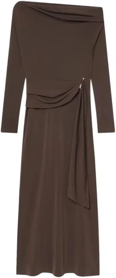 Женское вечернее платье с запахом Off Shoulder, Brown