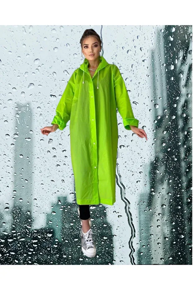 Детский дождевик с капюшоном водоотталкивающий Shopiolog, Green — фото 3