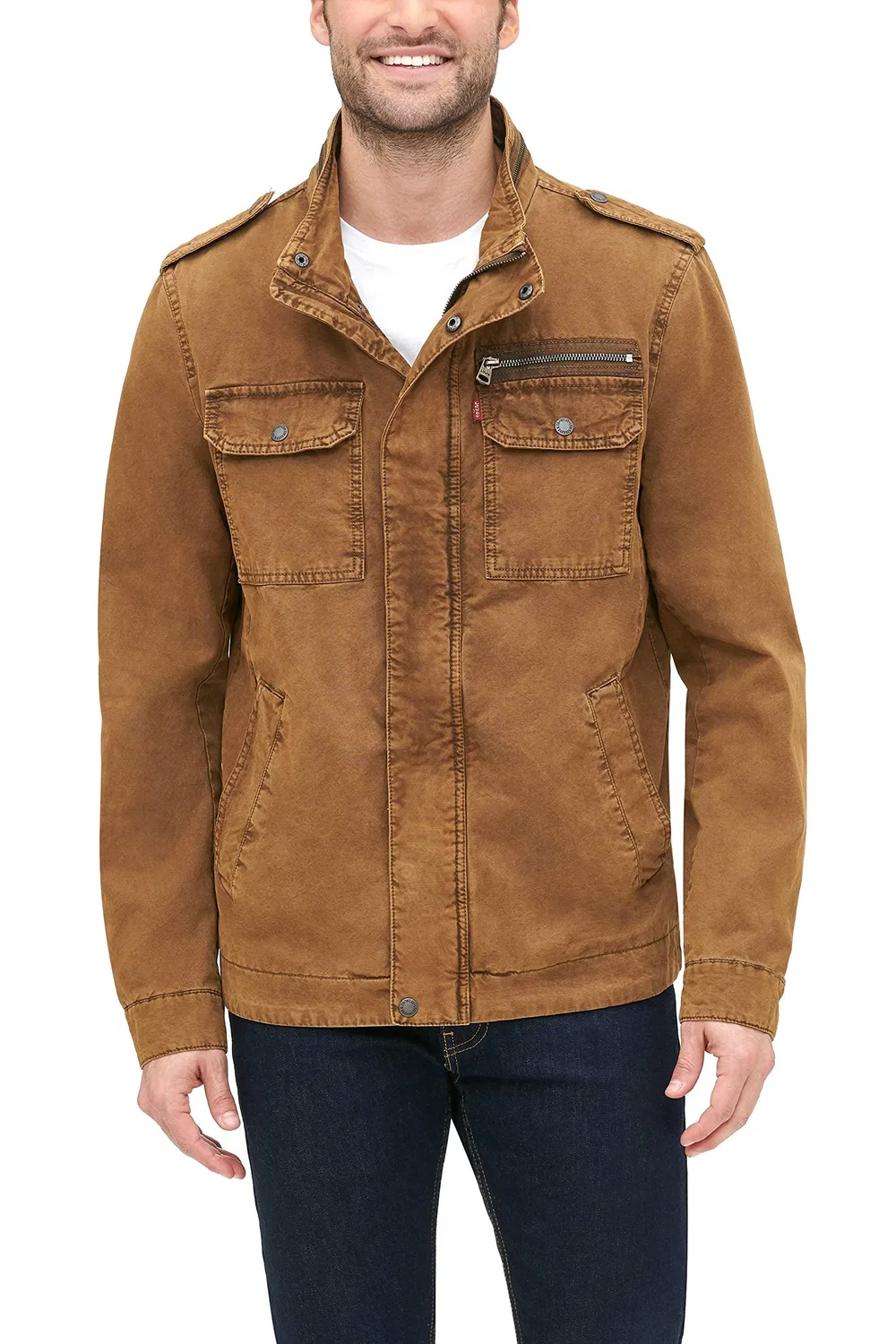 Мужская куртка из хлопка Military Jacket Levi's, Worker Brown Blank