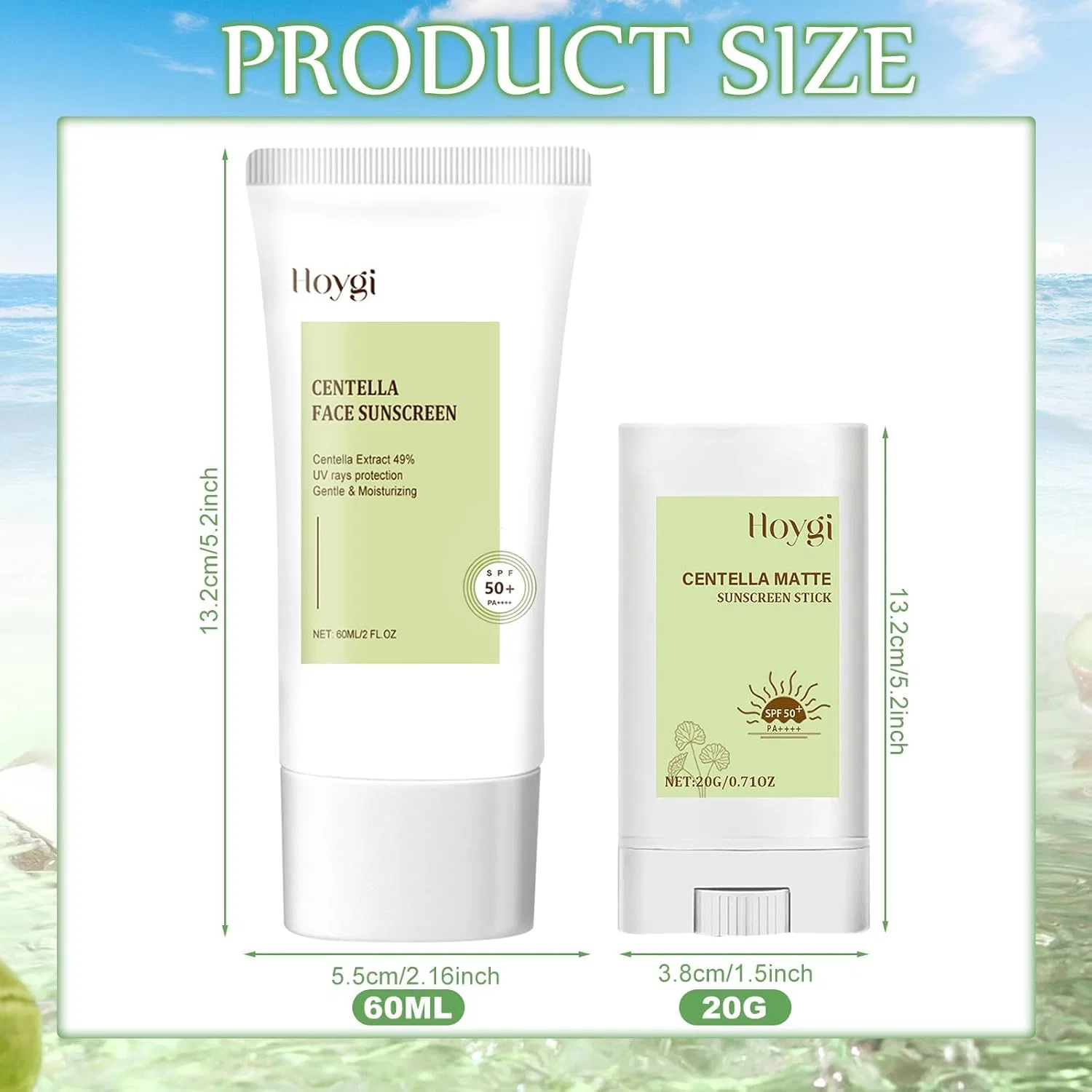 Солнцезащитный крем и стик SPF 50 HANGGON, набор 60 мл + 20 г, Color2 — фото 2
