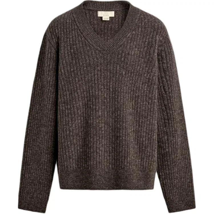 Мужской свитер с V-образным вырезом Brown ZARA, Brown