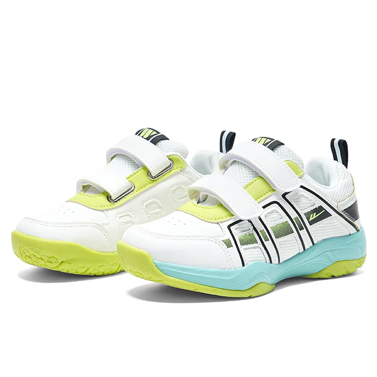 Детские кеды с защитой от истирания White Neon Green WARRIOR — фото 3