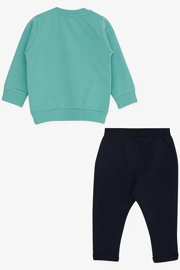 Детский комплект спортивного костюма для мальчиков с принтом Breeze, Mint Green — фото 2