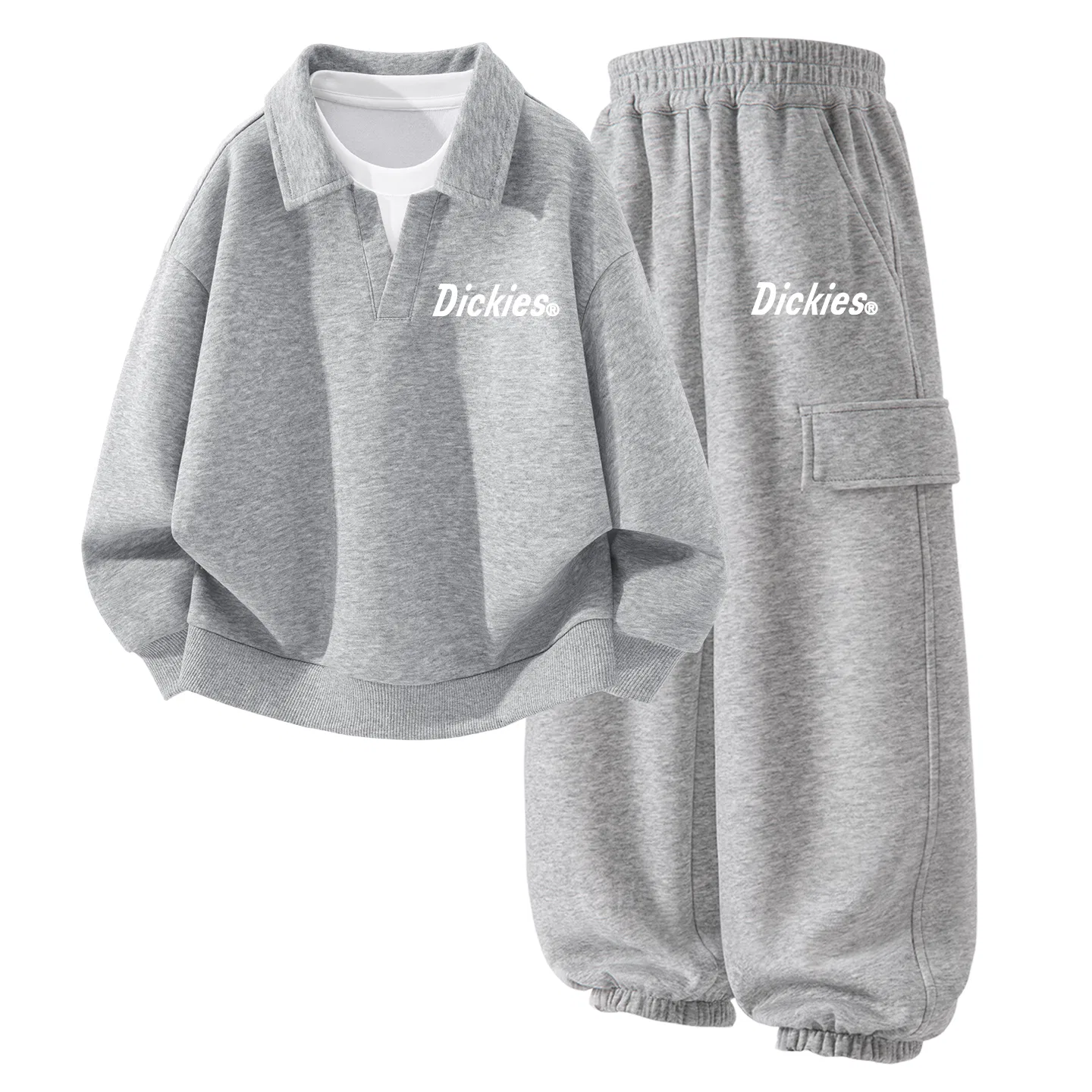 Детский спортивный костюм с лацканом Slim Fit K Light Heather Gray Dickies, Slim Fit K Light Heather Gray