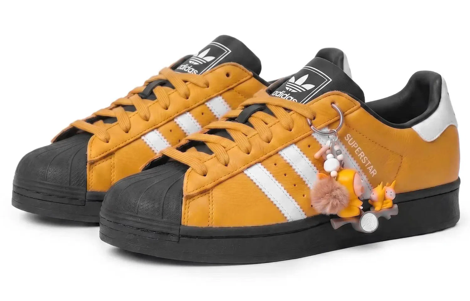 Детские кроссовки для скейтбординга кожаные Adidas Originals Superstar 2, Ginger Yellow — фото 4