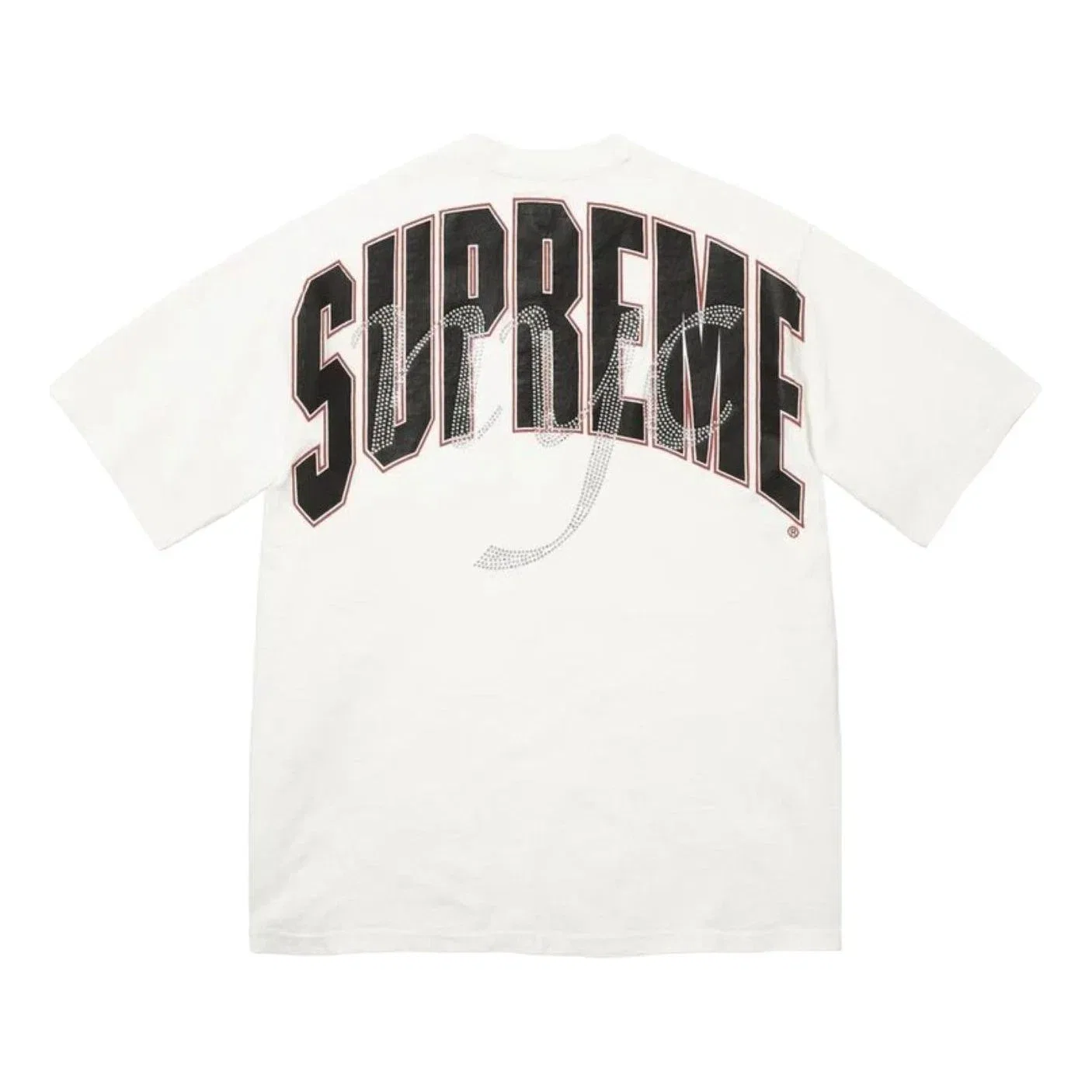 Мужская футболка с принтом Rhinestone Script Supreme, белый