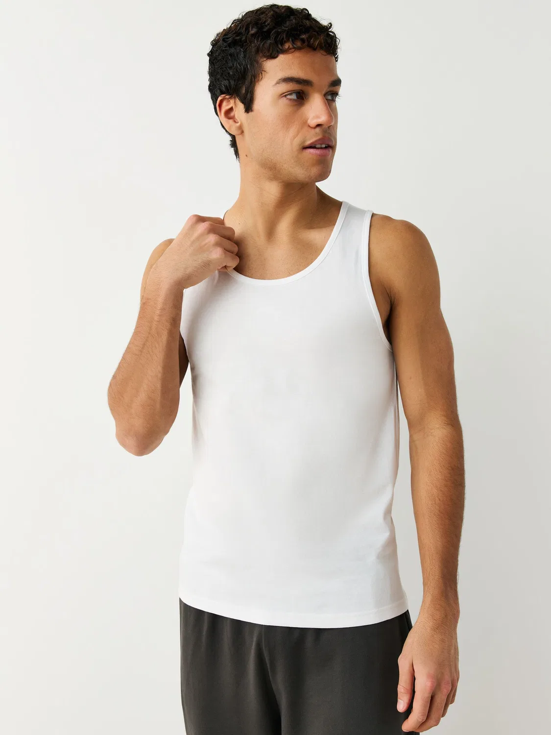 Майка-алкоголичка Slim Fit 5-pack из хлопка Next, белый — фото 2