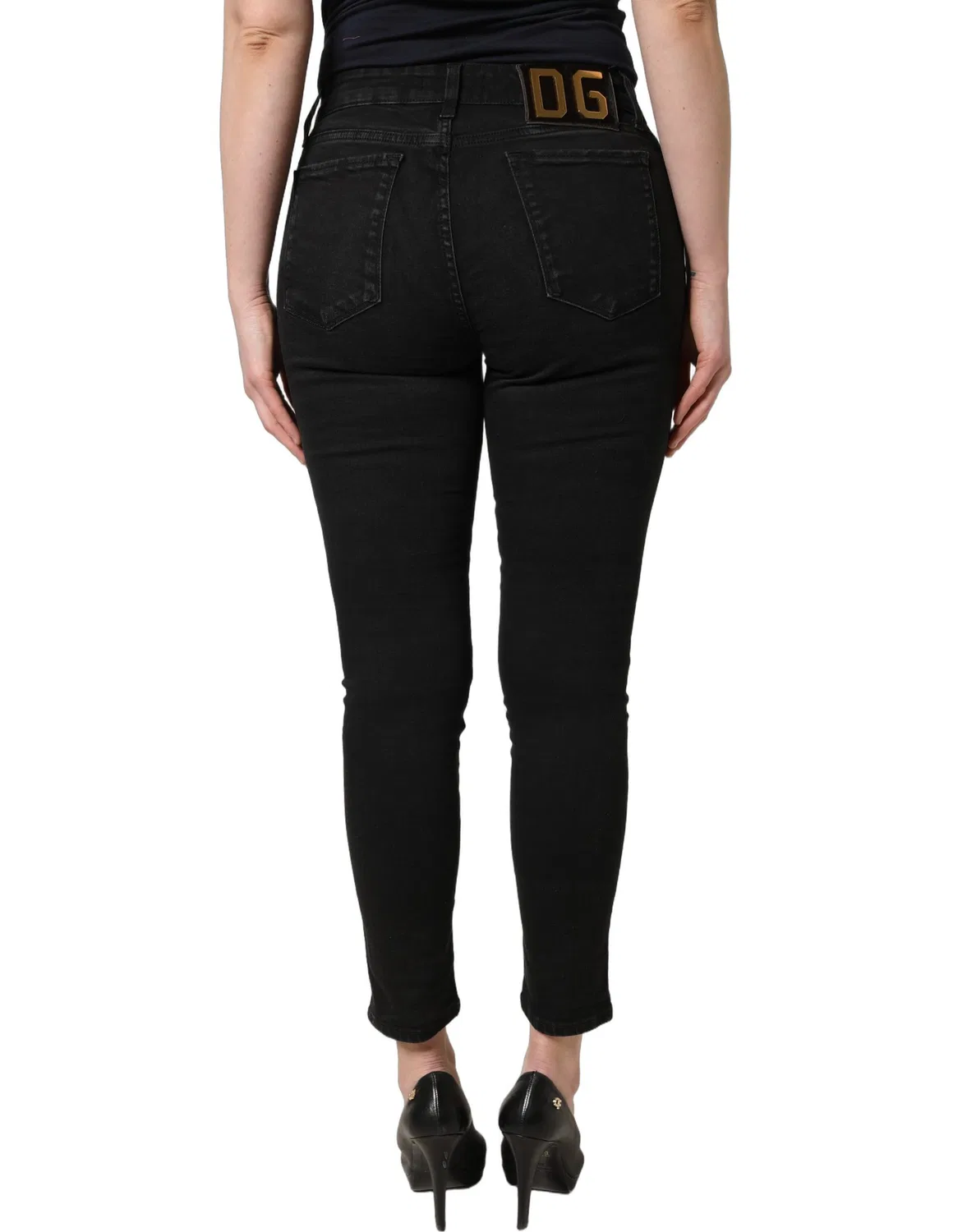 Женские джинсы скинни с низкой посадкой Skinny Black Dolce & Gabbana, черный