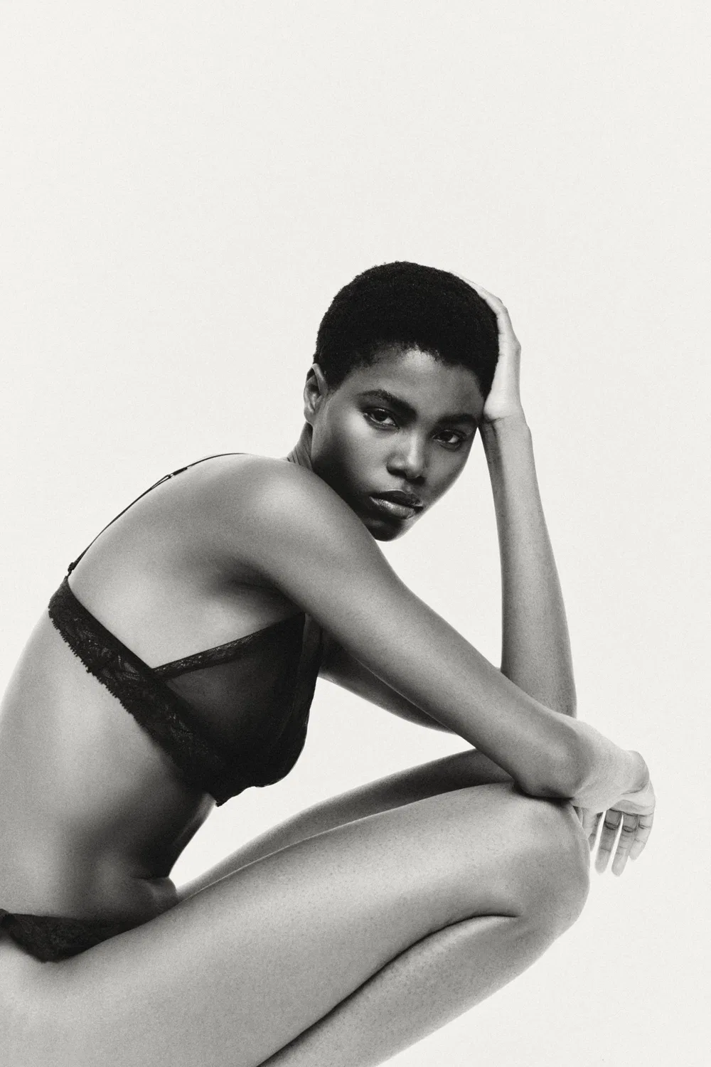 Трусики из кружева жоржет ZARA, Black — фото 2