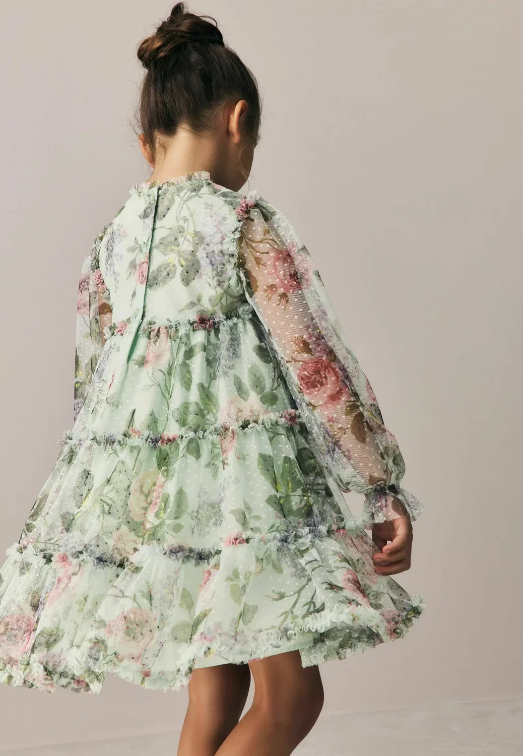Платье из сетчатой ткани с цветочным принтом - повседневное платье Laura Ashley, Mint Green — фото 2