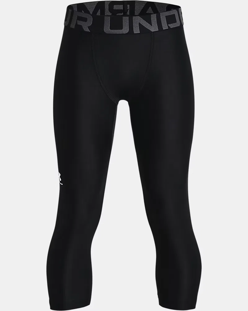 Леггинсы ¾ детские, длина по внутреннему шву 46 см, влагоотводящие HeatGear Armour UnderArmour, Black/White