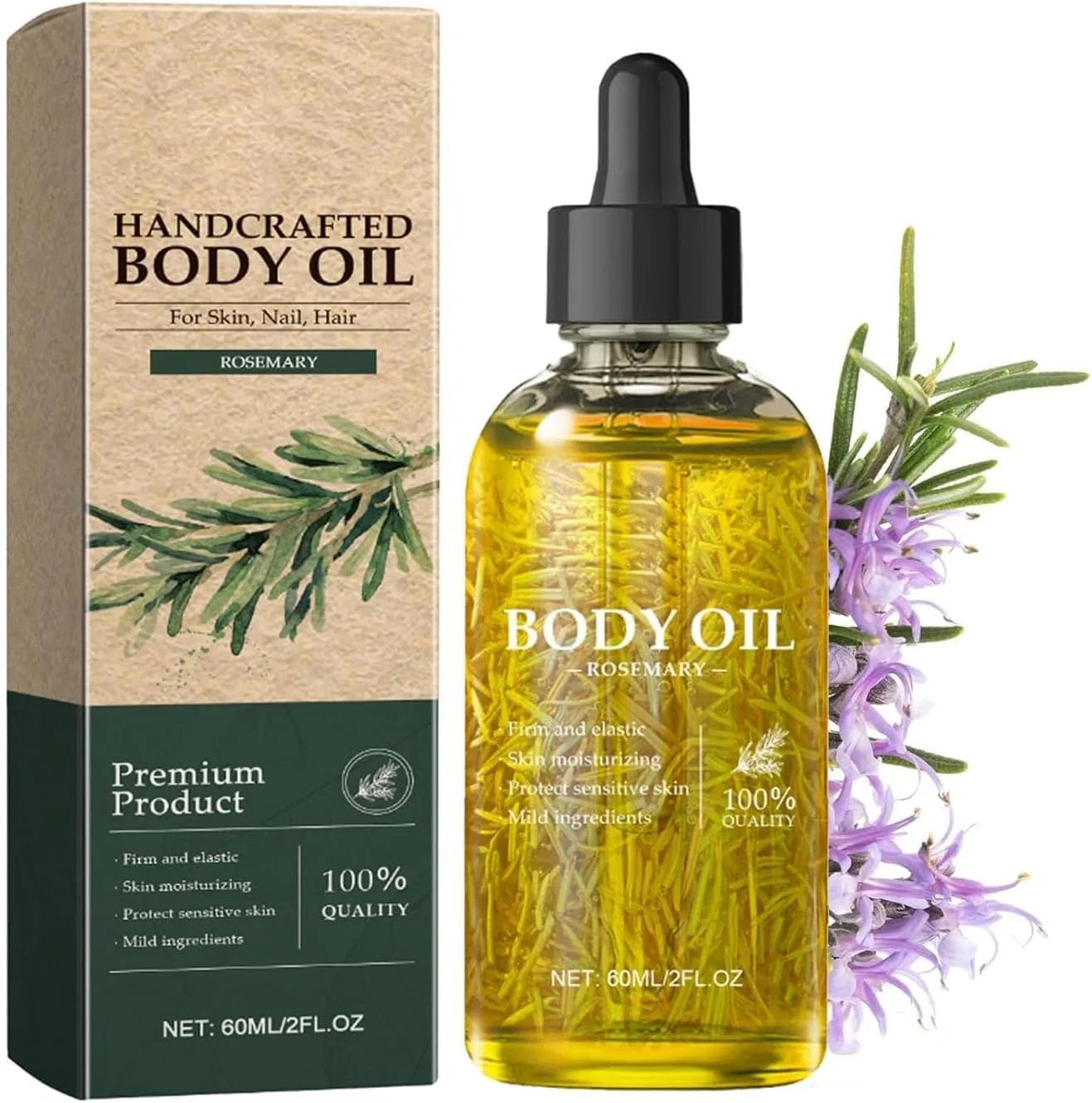 Масло для тела Vanilla and Rose, Qklovni, 60 мл, Rosemary