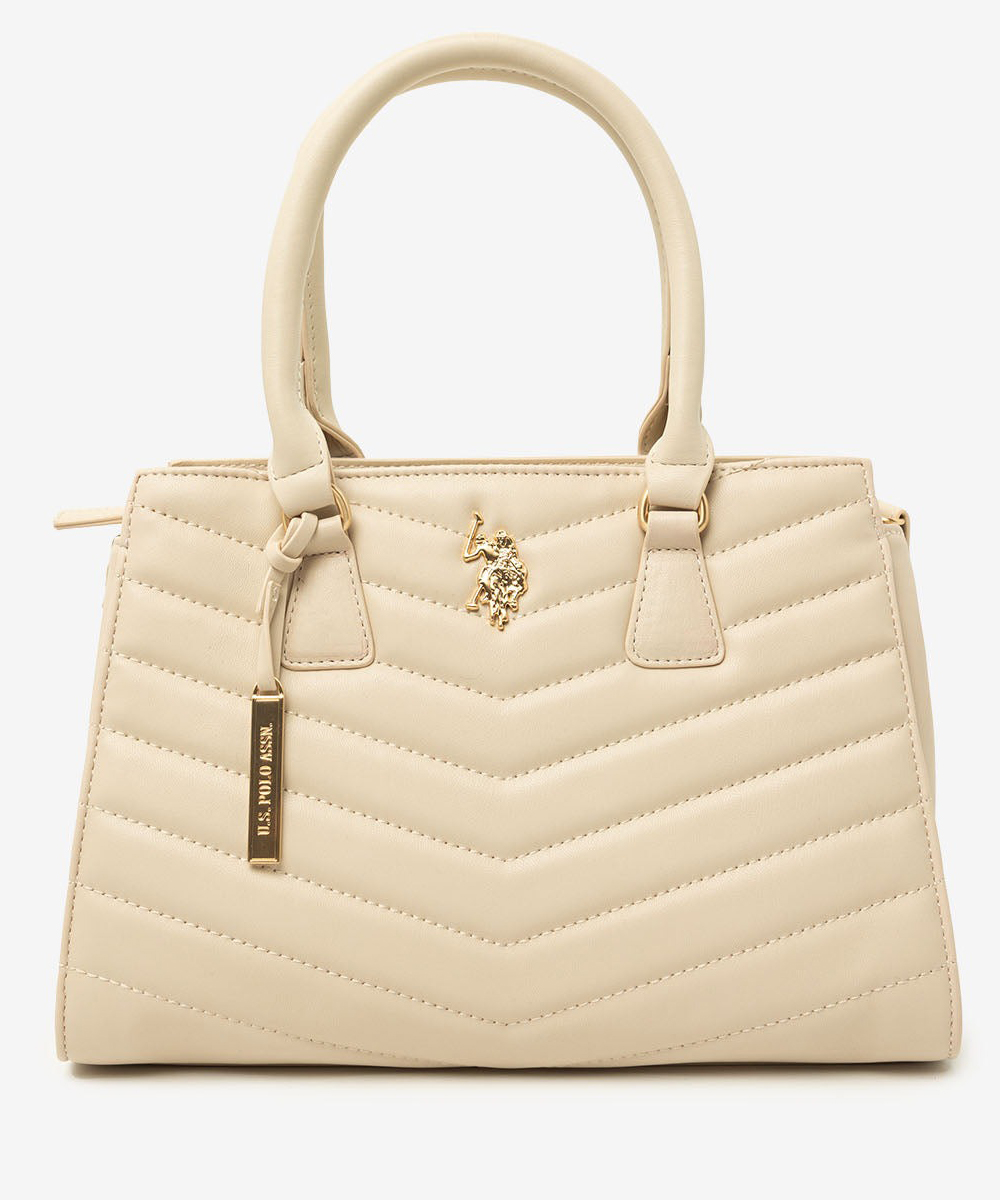 

Сумка U.S. Polo Assn Quilted V Satchel With Strap, бежевый