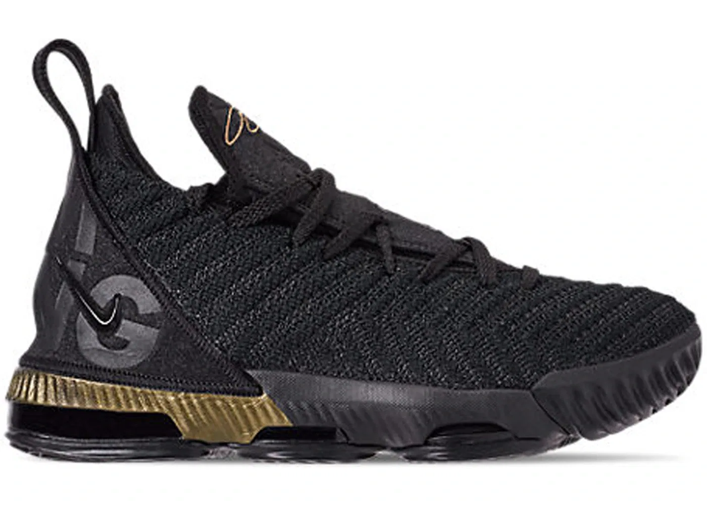 Детские кроссовки для баскетбола Nike LeBron 16, Black/Metallic Gold