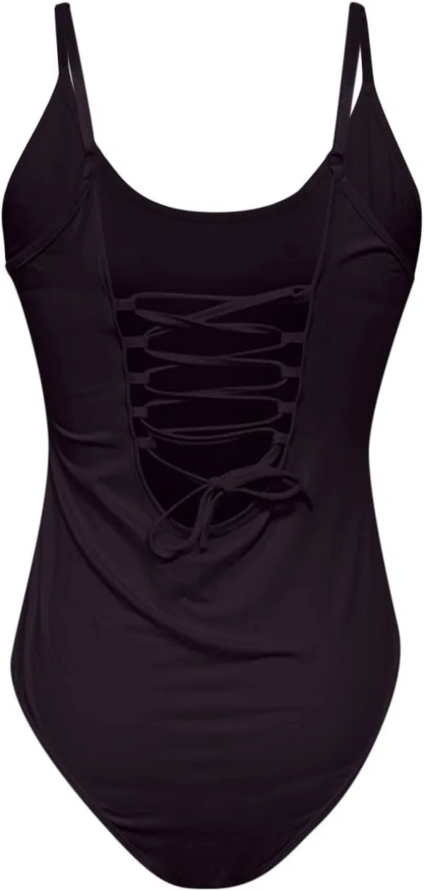 Женский цельный купальник с утяжкой живота, Black — фото 4