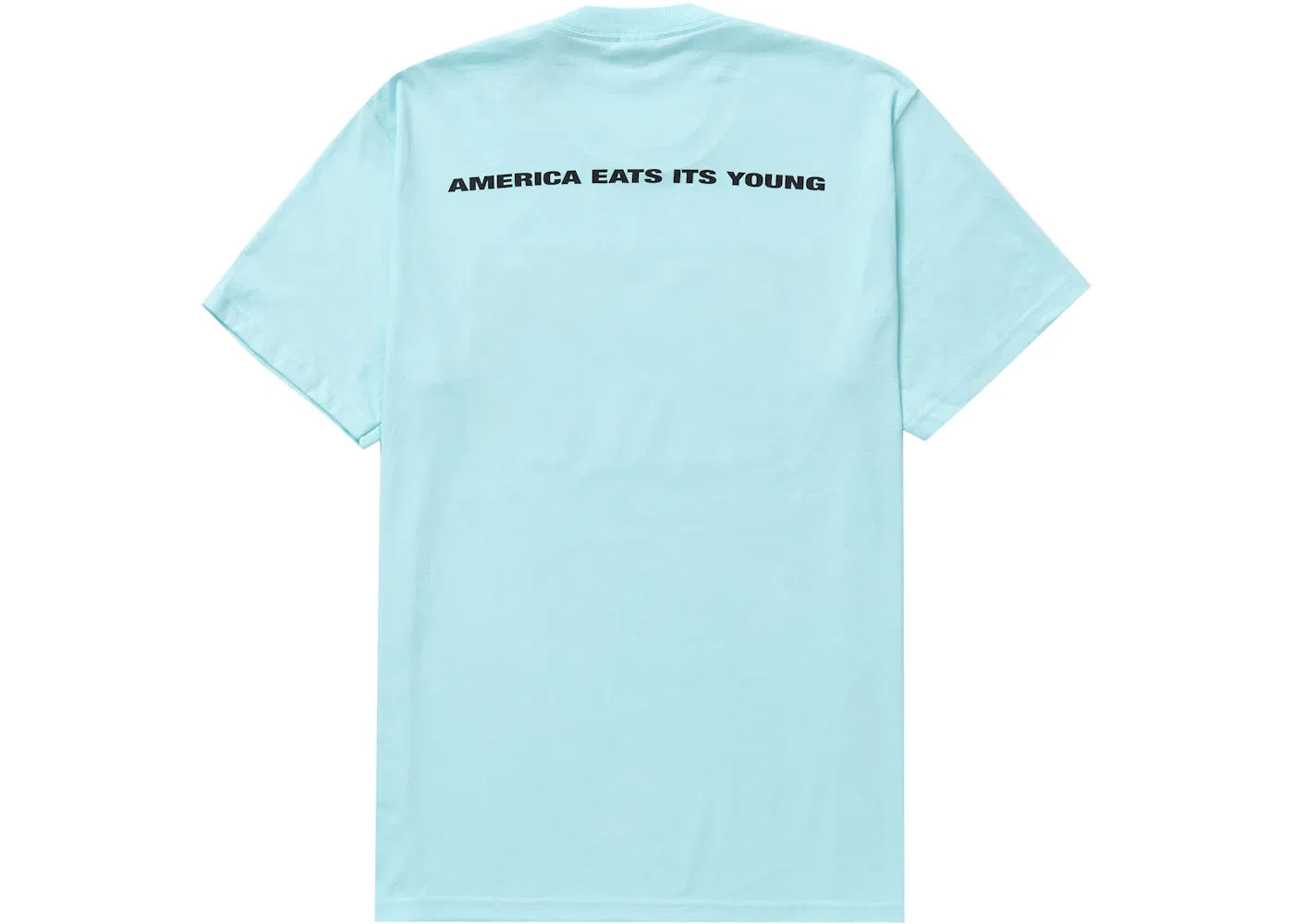 Мужская футболка с принтом Supreme America Eats Its Young Tee, Turquoise — фото 2