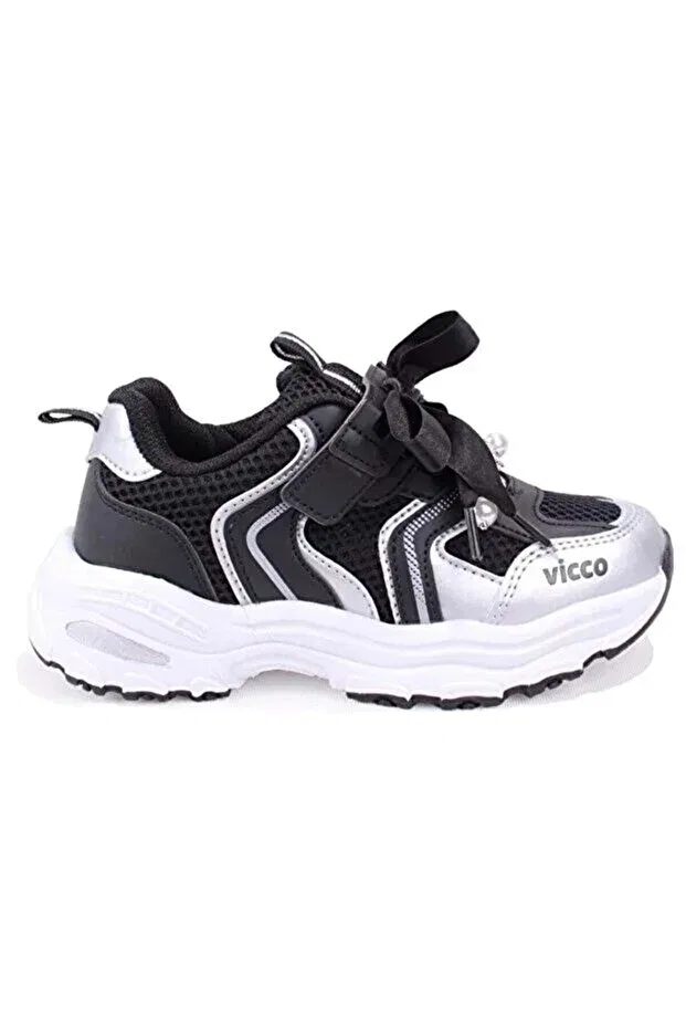 Детские кроссовки для девочек текстильные Care Vicco, Black