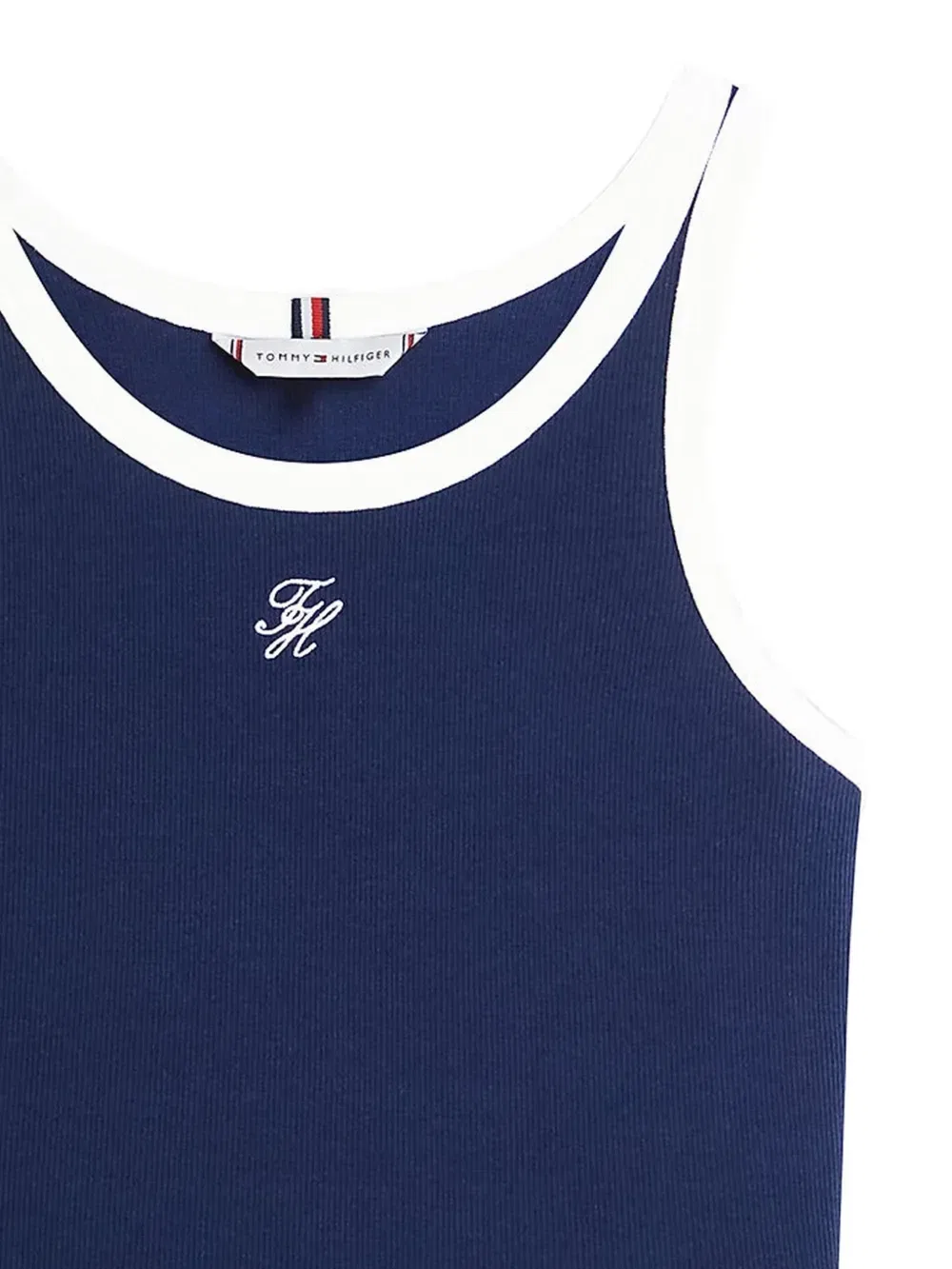 Майка-борцовка в рубчик с контрастной отделкой Tommy Hilfiger, синий — фото 2