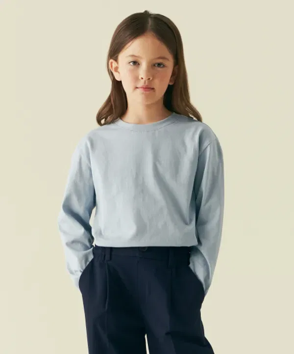 Футболка с длинным рукавом, свободный крой, Musinsa Standard Kids, блю грей