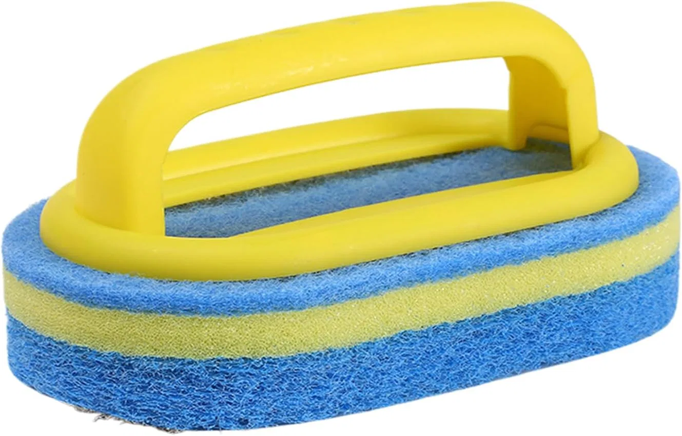 Губка для мытья с ручкой, Generisch, 1 шт, 16x9.5x7.5 см, Yellow