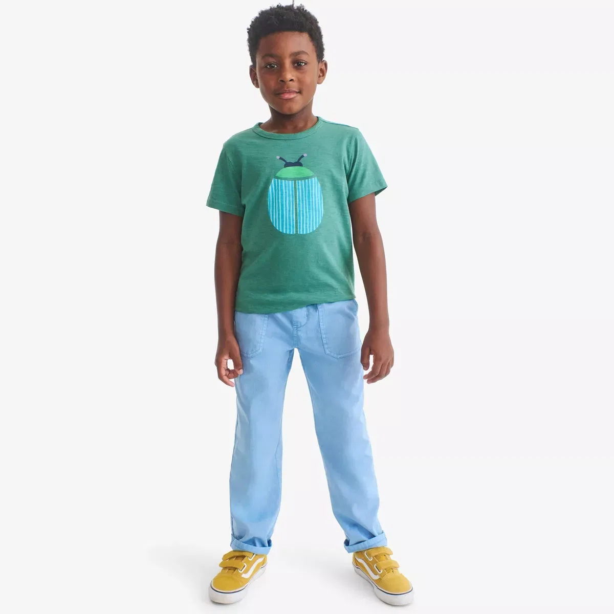 Детские брюки чинос с эластичным поясом Primary, Garment Dye Vintage Blue — фото 2