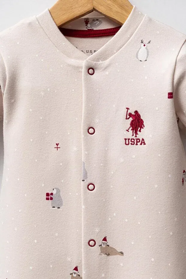 Детский комбинезон для мальчиков хлопковый U.S. Polo Assn., Beige — фото 2