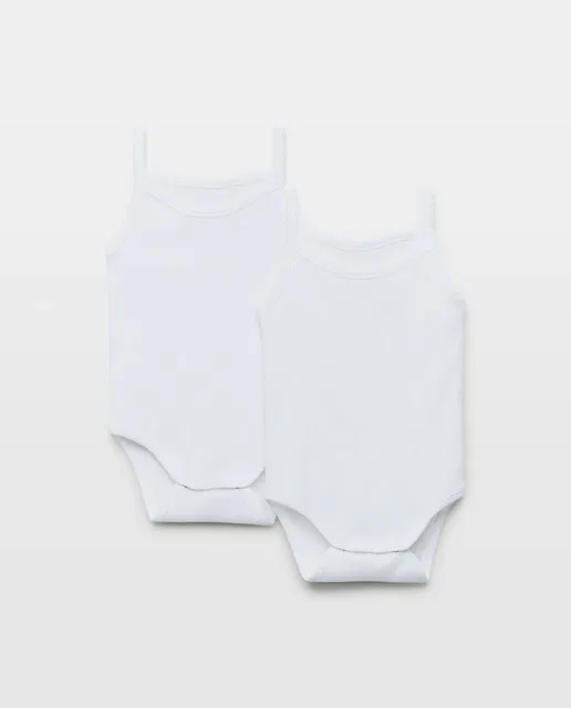 Набор, 68 см, комплект из 2 шт., Bodies Calados Tirantes, Cotton Juice, белый