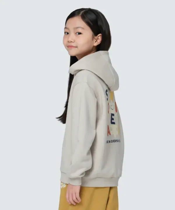 Худи детское с графическим принтом, S24FKFHD80 Snowpeak Apparel Kids, светло-бежевый