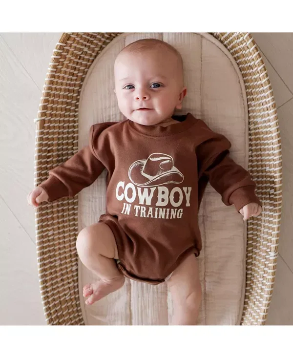 Детский комбинезон с длинным рукавом Cowboy In Training Western Sweet Wink, коричневый — фото 2