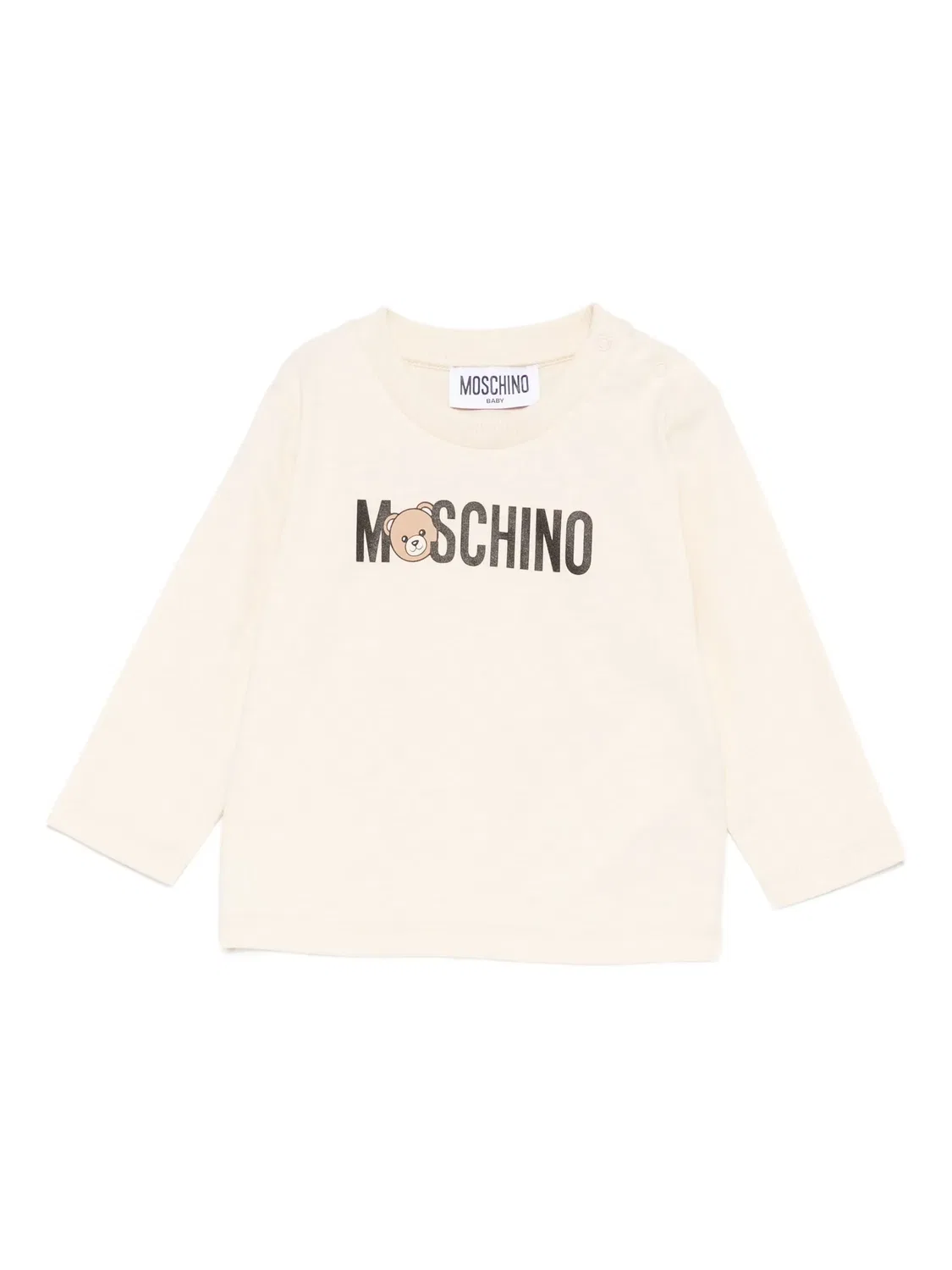 Футболка с длинным рукавом и логотипом медвежонка Moschino, нейтральные