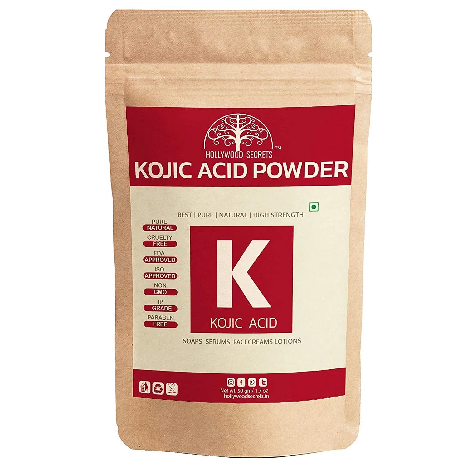 Пудра для осветления кожи Kojic Acid, QURA, 50 г