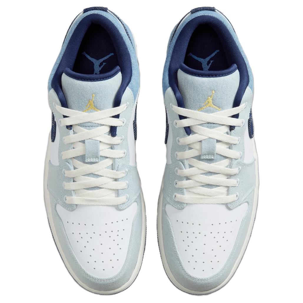 Кроссовки Jordan 1 Low Se Denim Star, белый/голубой — фото 4