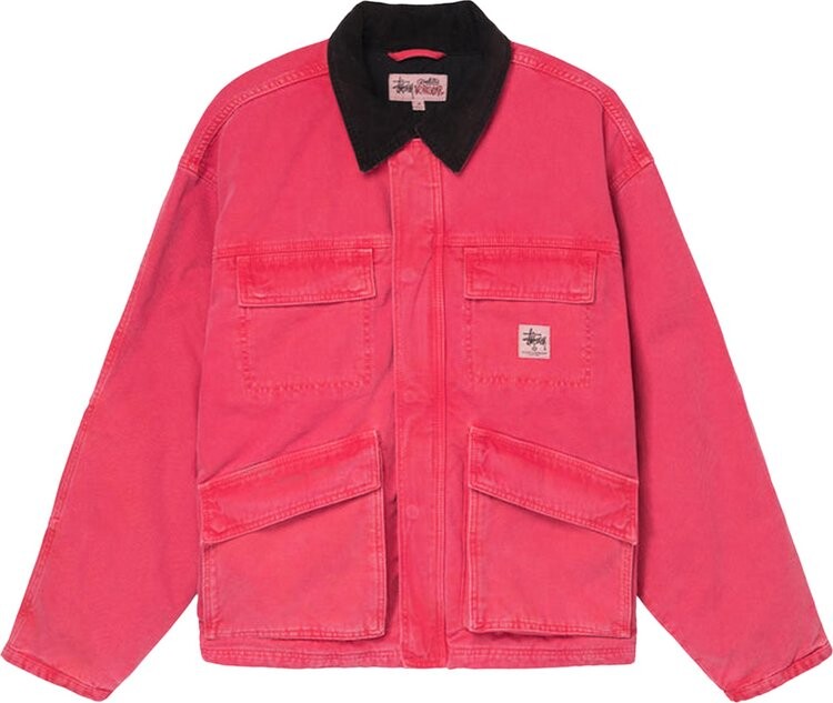 

Куртка Stussy Washed Canvas Shop Jacket 'Hot Pink', розовый