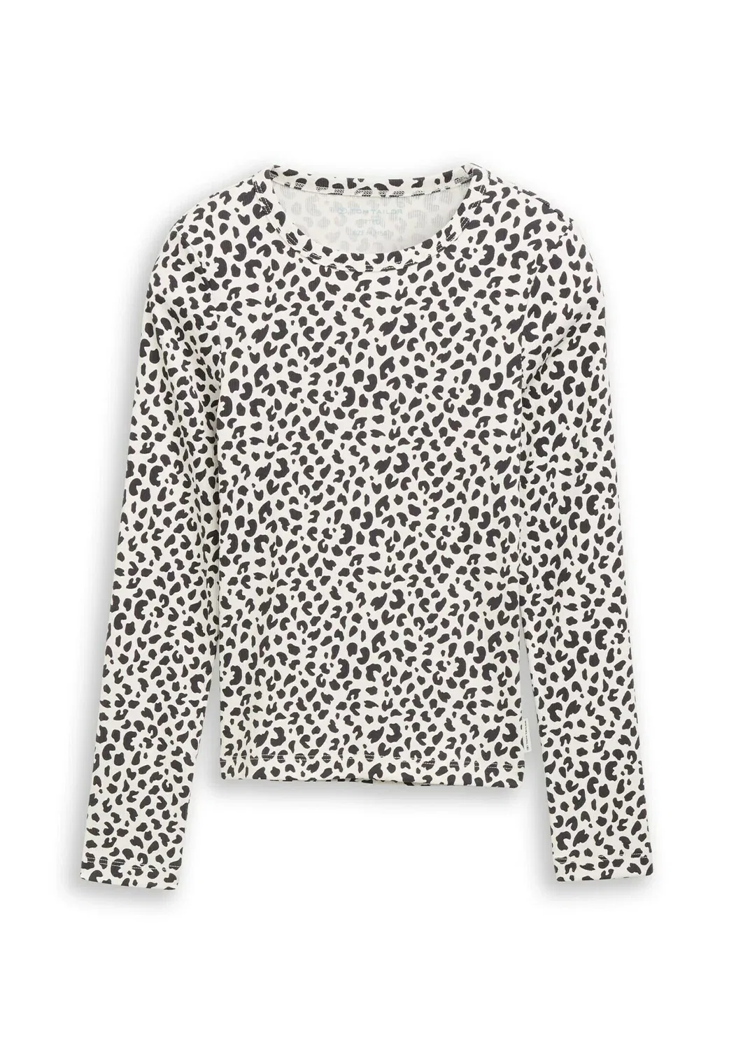 Футболка langarmshirt mit rippstruktur - топ с длинными рукавами Tom Tailor, White Dark Navy Leo