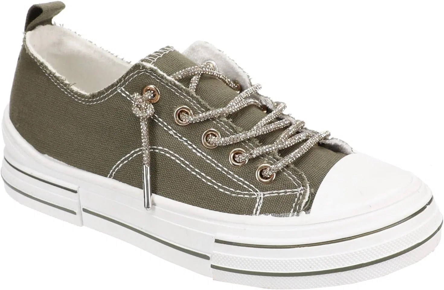 Детские кроссовки для девочек Sparkle Sneaker Crystal Cross Cowgirl, Khaki