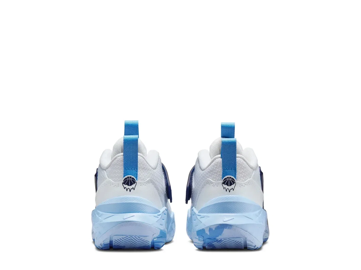 Кроссовки Team Hustle D 12, Nike, бело-синие — фото 2