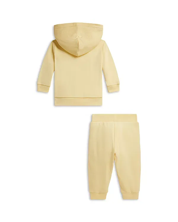 Детский комплект из футера с полноценной застежкой-молнией и штанами Ralph Lauren, T-Bird Yellow — фото 2