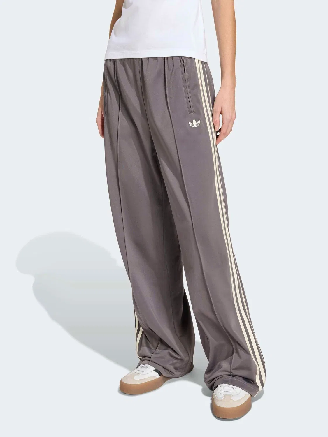 Брюки свободного кроя Firebird, adidas Originals, серо-бежевый