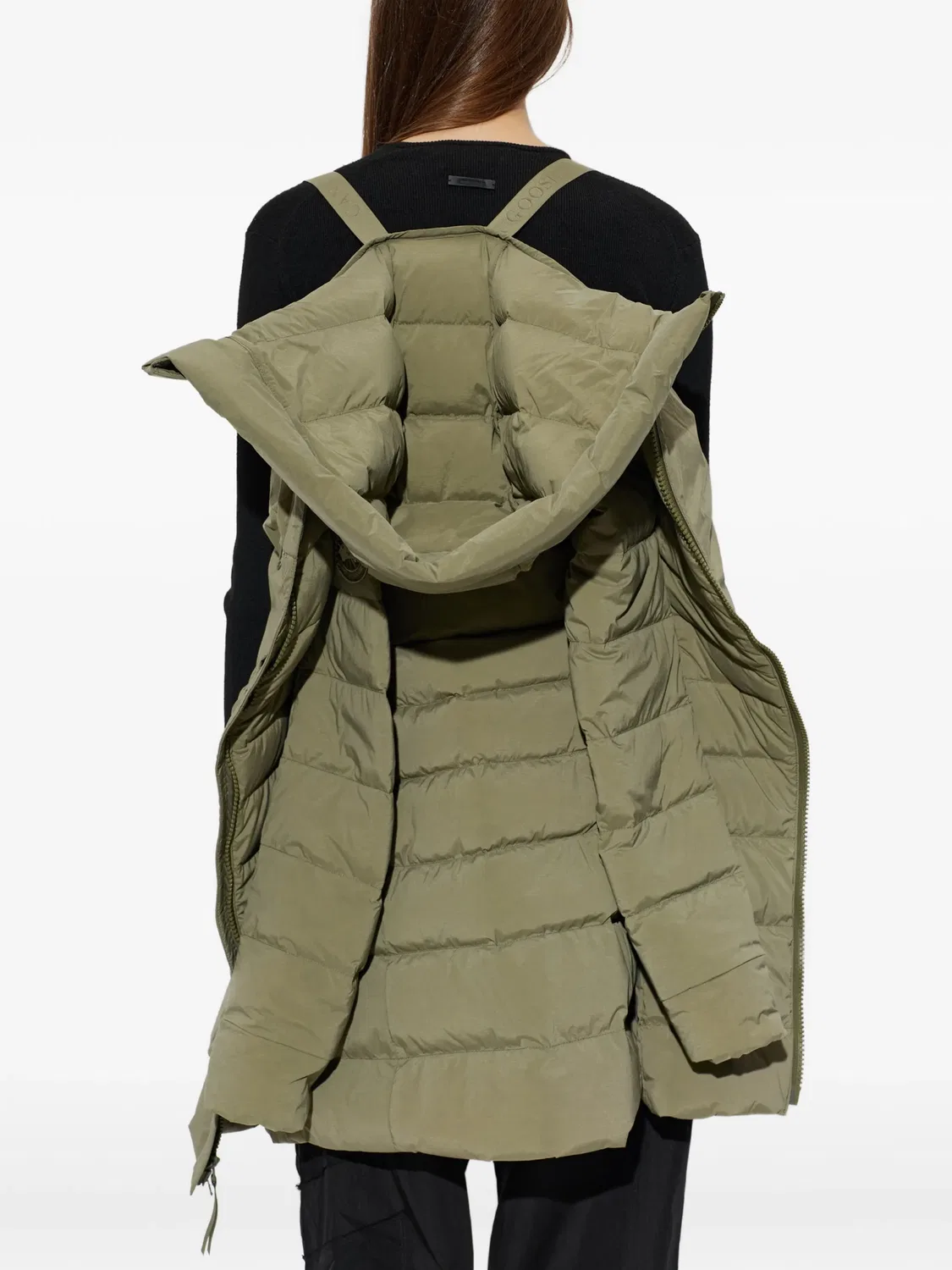 Пальто с капюшоном Clair зеленое Canada Goose, зеленый — фото 2