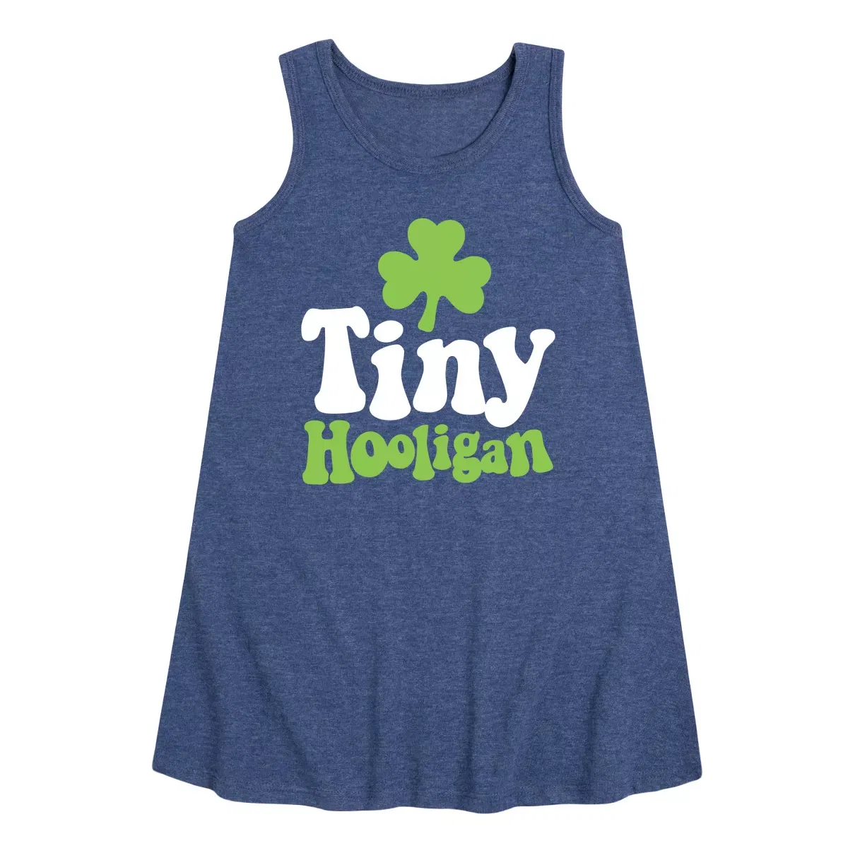 Детское платье-трапеция без рукавов Tiny Hooligan Instant Message, Heather Navy