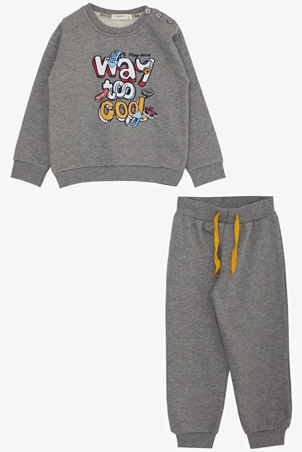 Детский спортивный комплект с принтом 3D Lettering Print Breeze, Dark Gray Melange