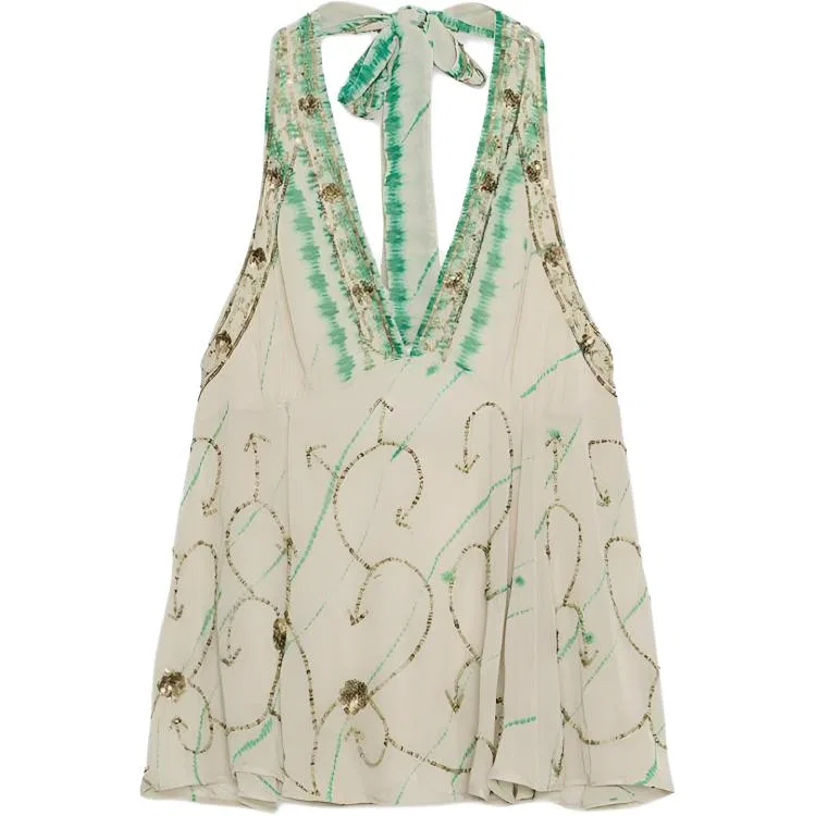 Женский топ без рукавов Lake Green ZARA, Lake Green