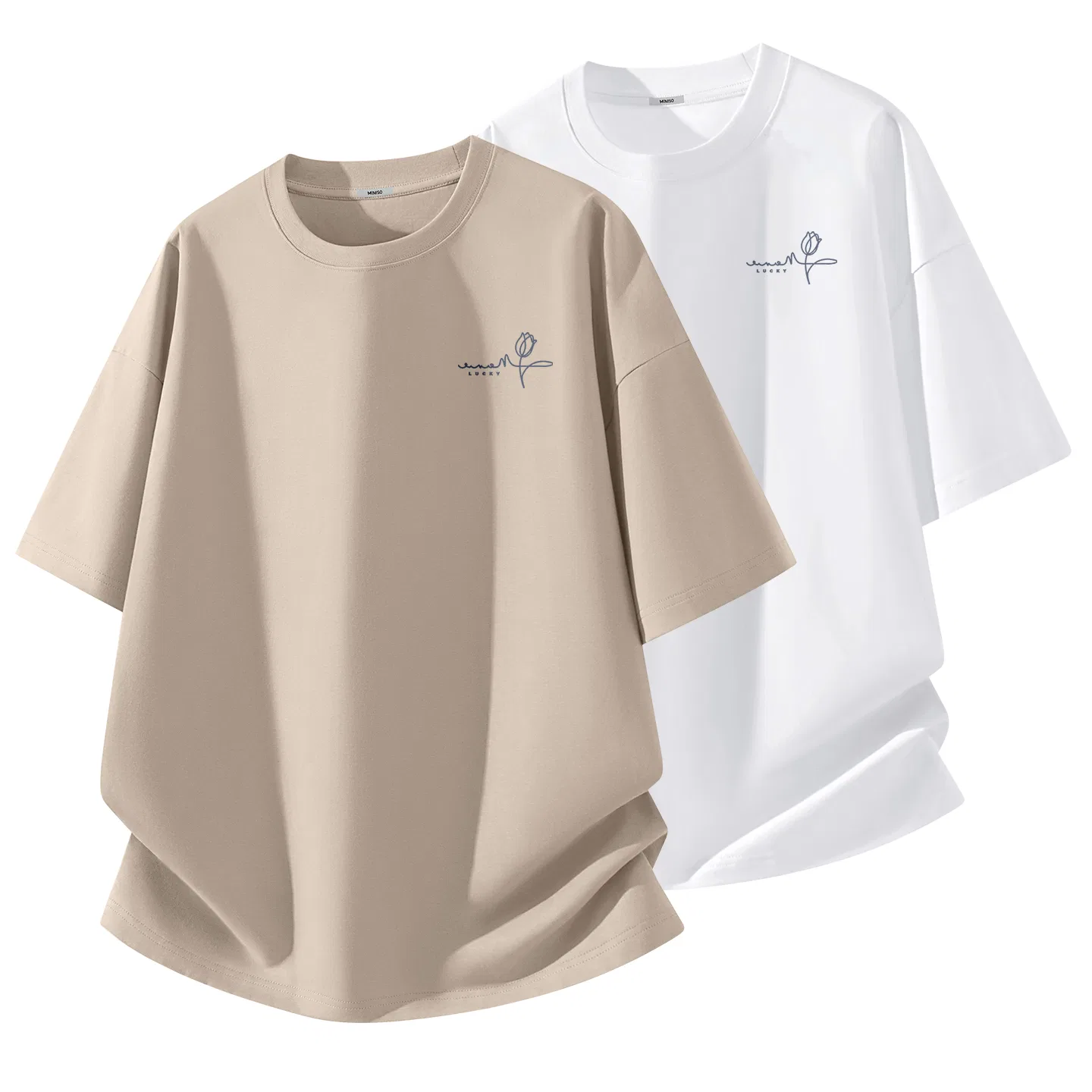 Футболка детская хлопковая MINISO, Khaki, Navy Blue — фото 4