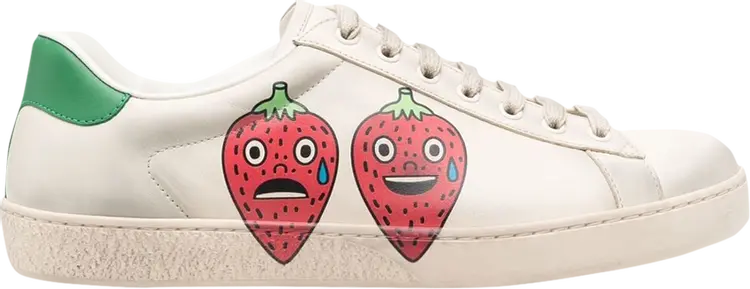 

Кроссовки Pablo Delcielo x Gucci New Ace Strawberry, кремовый, Бежевый, Кроссовки Pablo Delcielo x Gucci New Ace Strawberry, кремовый