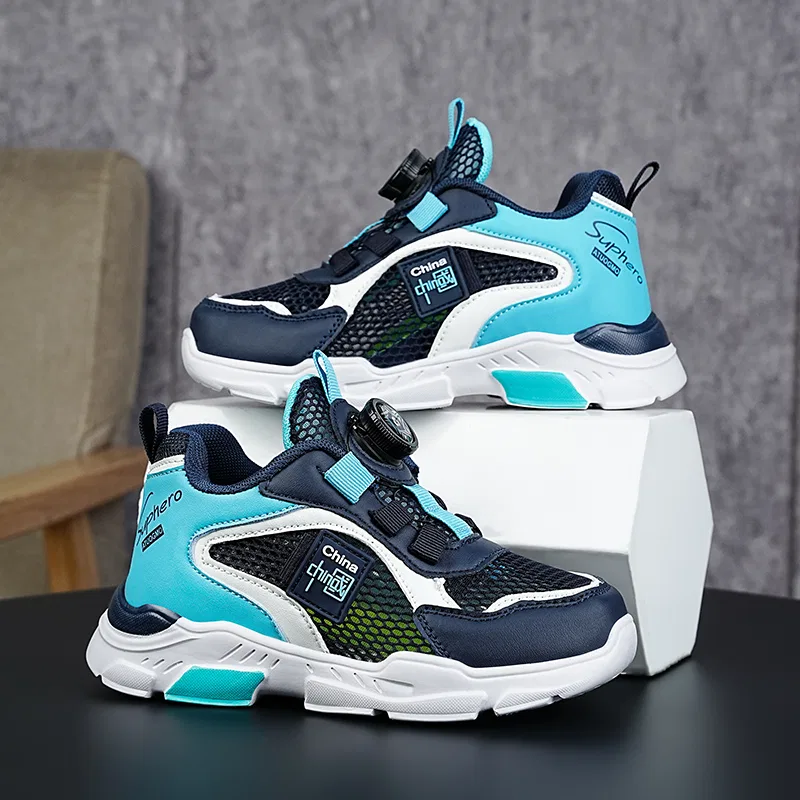 Детские кроссовки с дышащим сетчатым верхом, модель 0204 Gray Blue, RHOBESAM, Gray Blue — фото 4