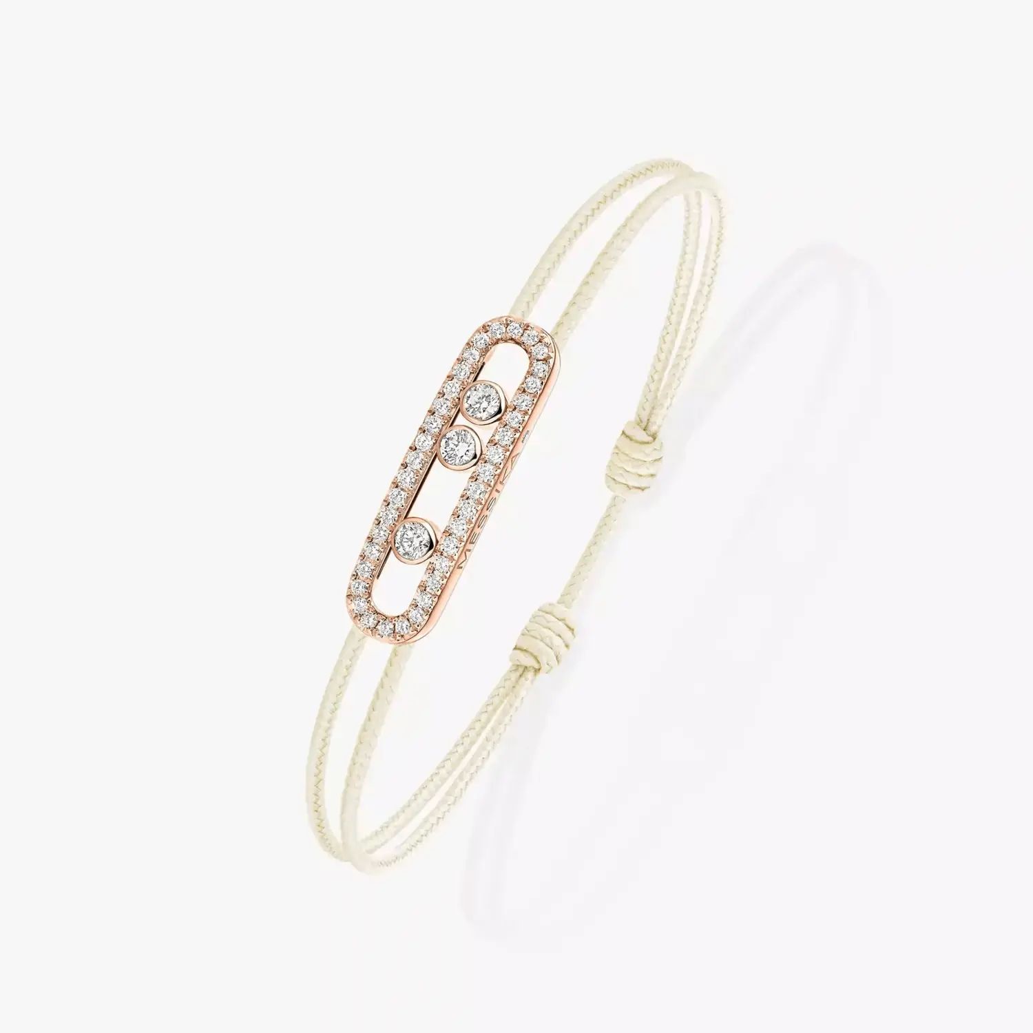 

Браслет Messika Care(S) Cream Cord Pavé, розовое золото/бриллианты