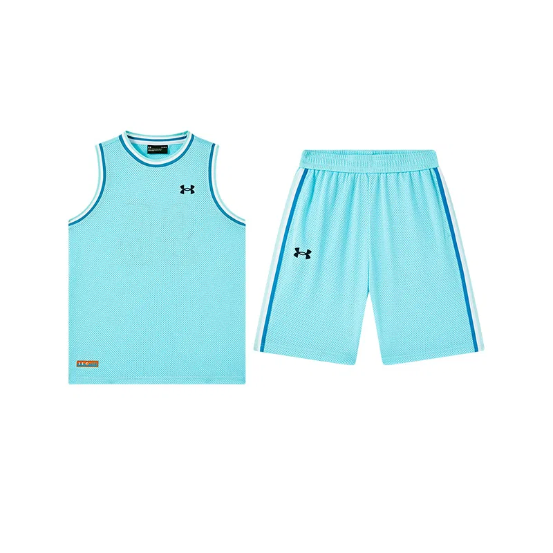Детский спортивный комплект для мальчиков с коротким рукавом, Light Blue, Under Armour