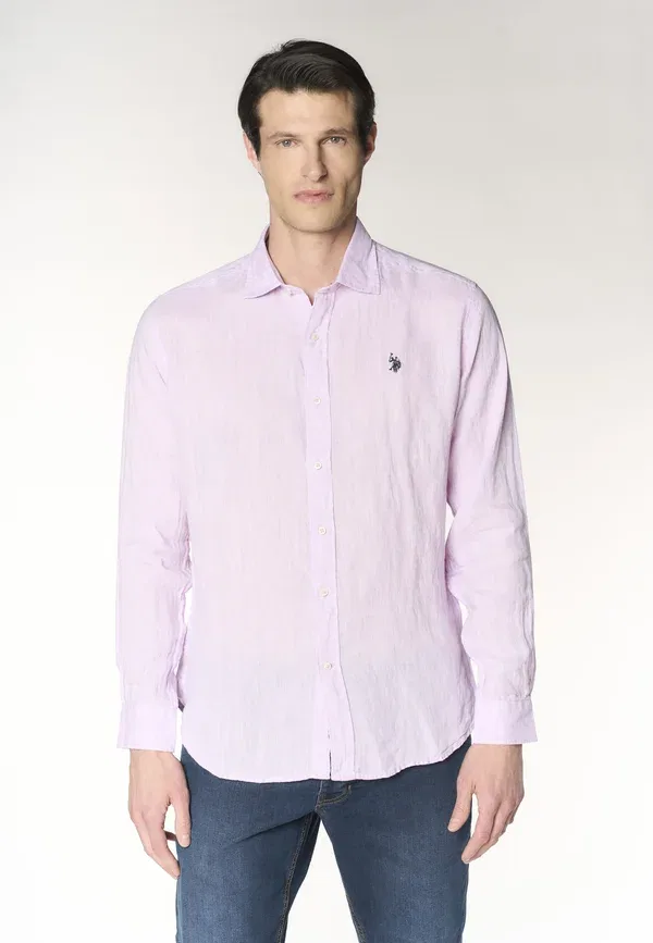 Рубашка из льна Shirt U.S. Polo Assn., розовый