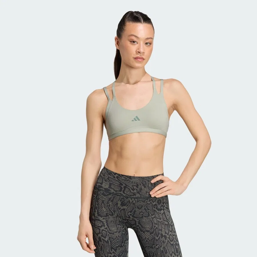 Спортивный бюстгальтер ADIDAS PERFORMANCE Bralette 'Optime Workout' пастельно-зеленого цвета — фото 2